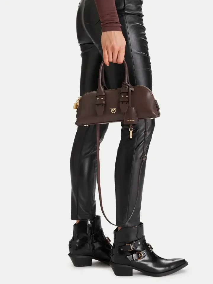 LOVE BAG MINI BOWLING BAGUETTE — woody brown