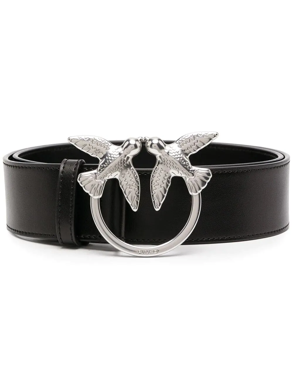 LOVE BIRDS LEATHER BELT — black–silver — L (100 см) — фото 1