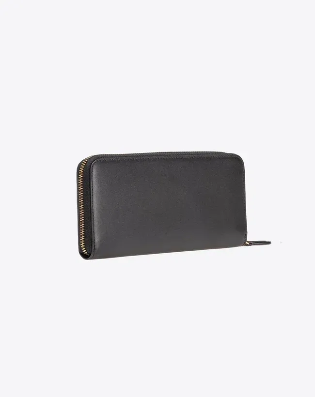 LOVE BIRDS QUILTED WALLET — black