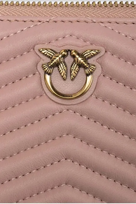 LOVE BIRDS QUILTED WALLET — dusty pink — фото 4