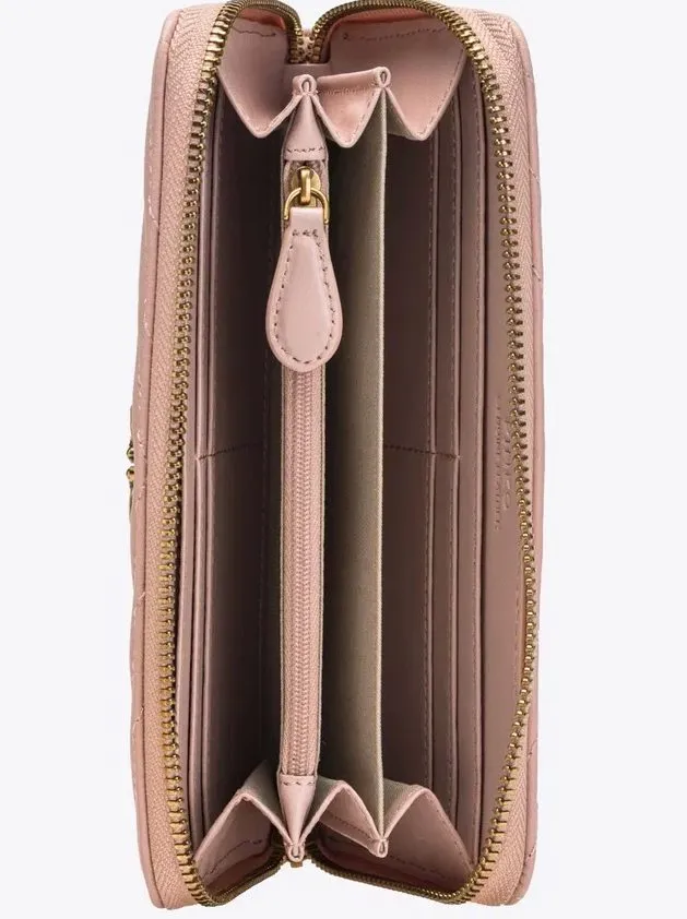 LOVE BIRDS QUILTED WALLET — dusty pink — фото 3