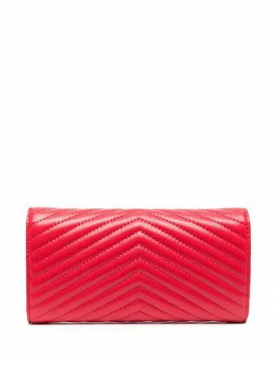 LOVE BIRDS QUILTED WALLET — red