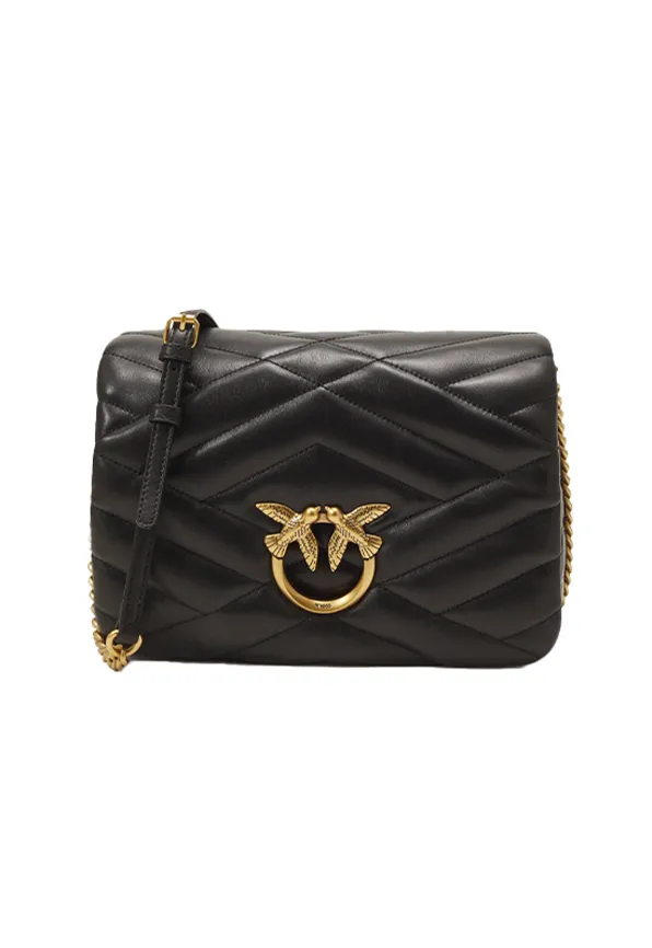 LOVE CLICK PUFF GRAPHIC QUILTED — black