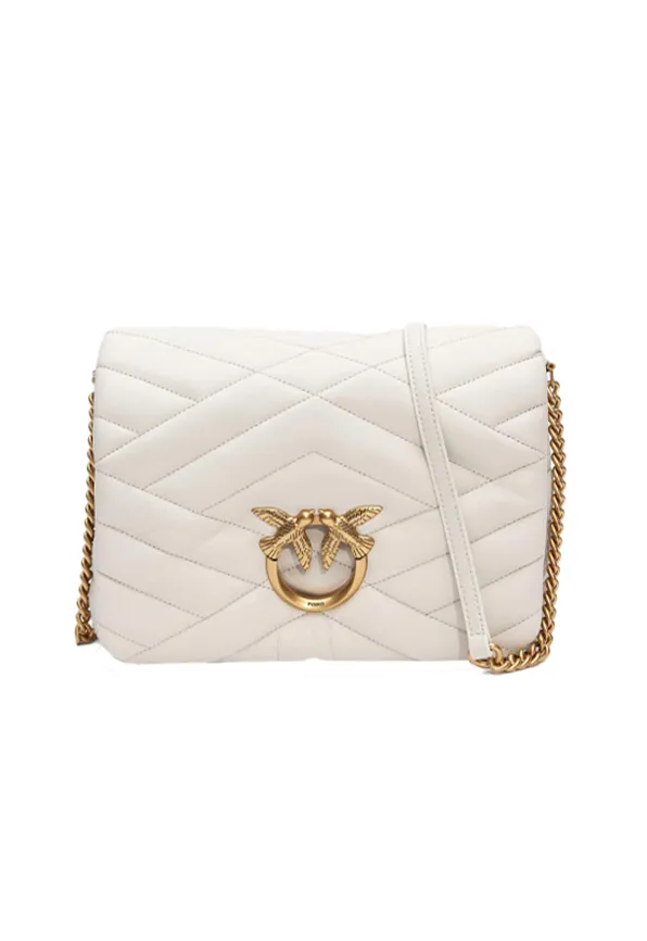 LOVE CLICK PUFF GRAPHIC QUILTED — white