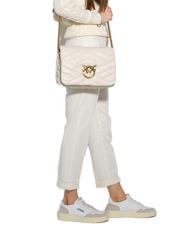LOVE CLICK PUFF GRAPHIC QUILTED — white