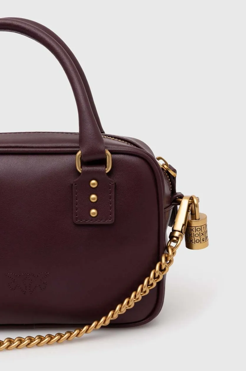 MINI BOWLING BAG IN LEATHER — burgundy — фото 2