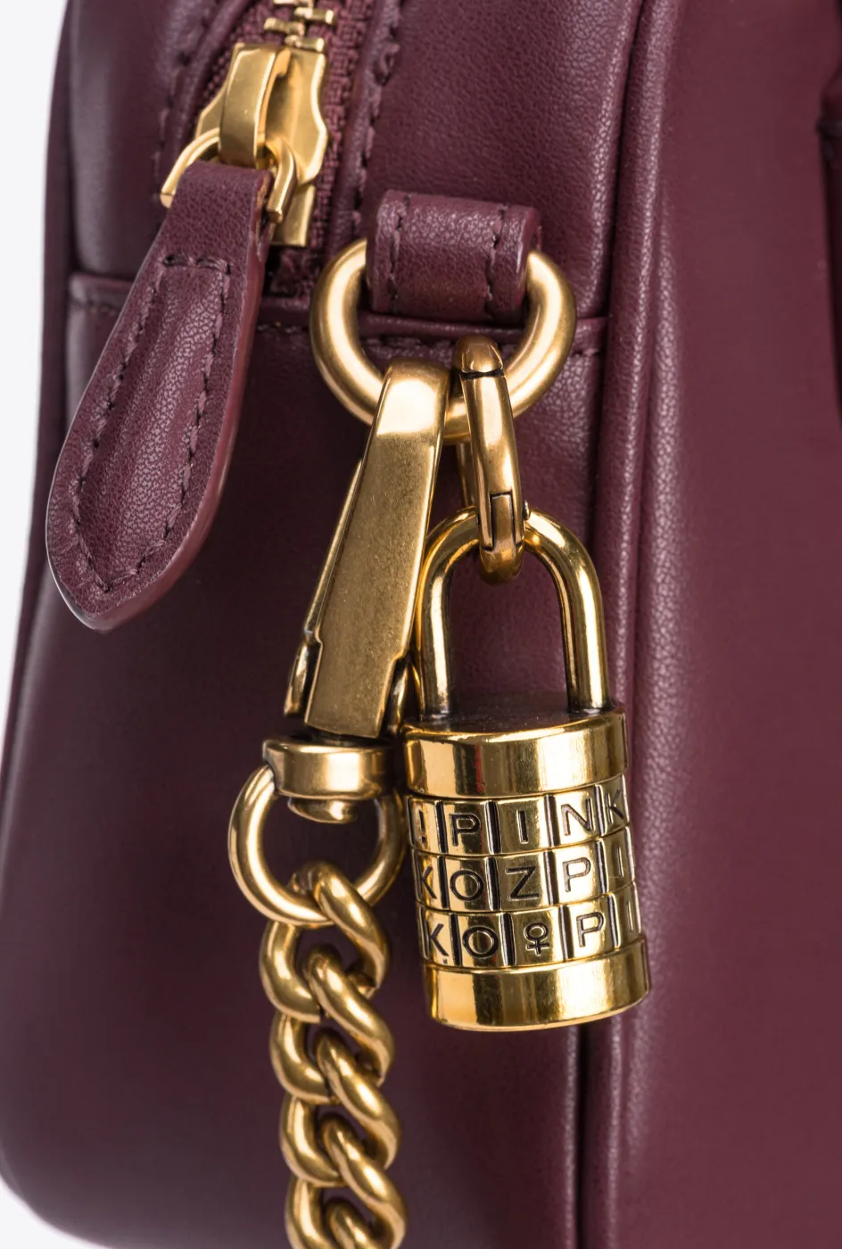 MINI BOWLING BAG IN LEATHER — burgundy — фото 5