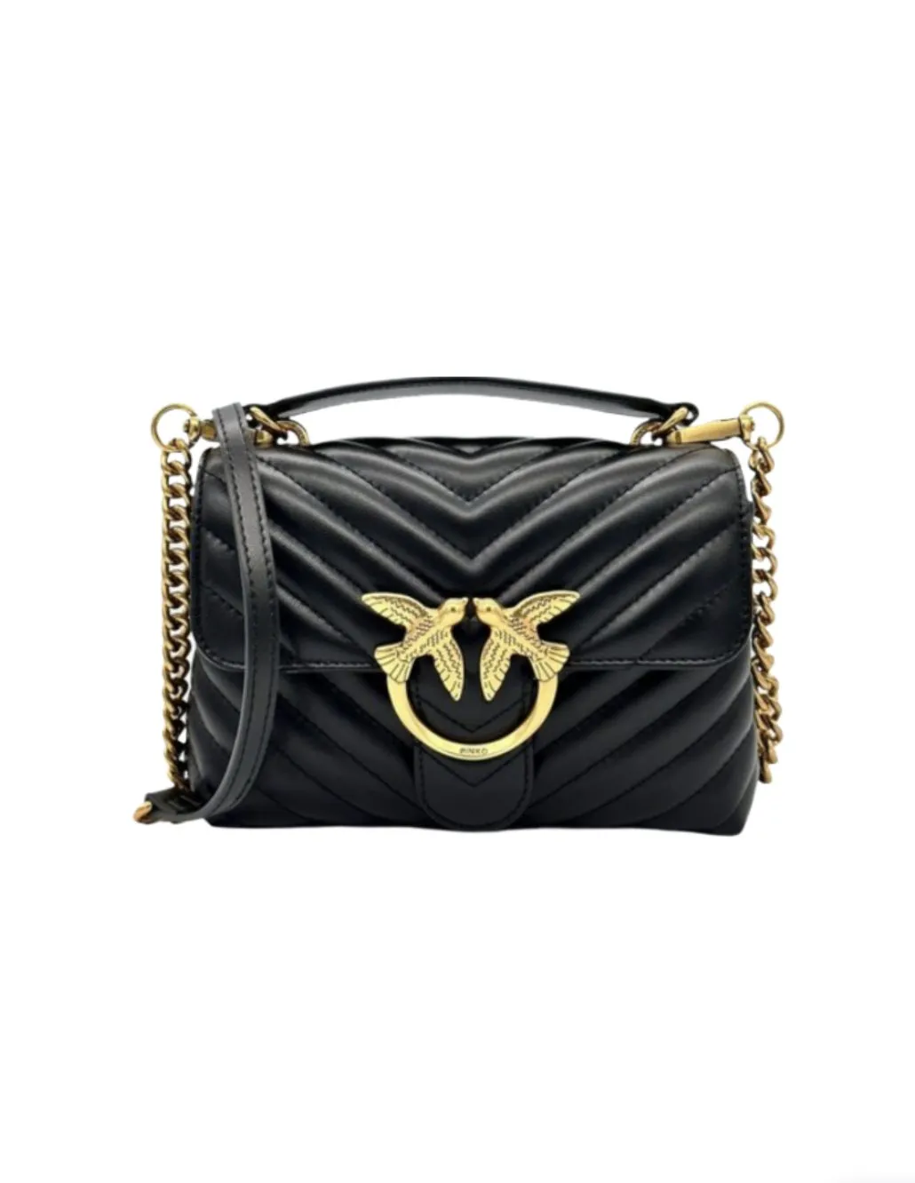 MINI LADY LOVE BAG PUFF CHEVRON — black/gold