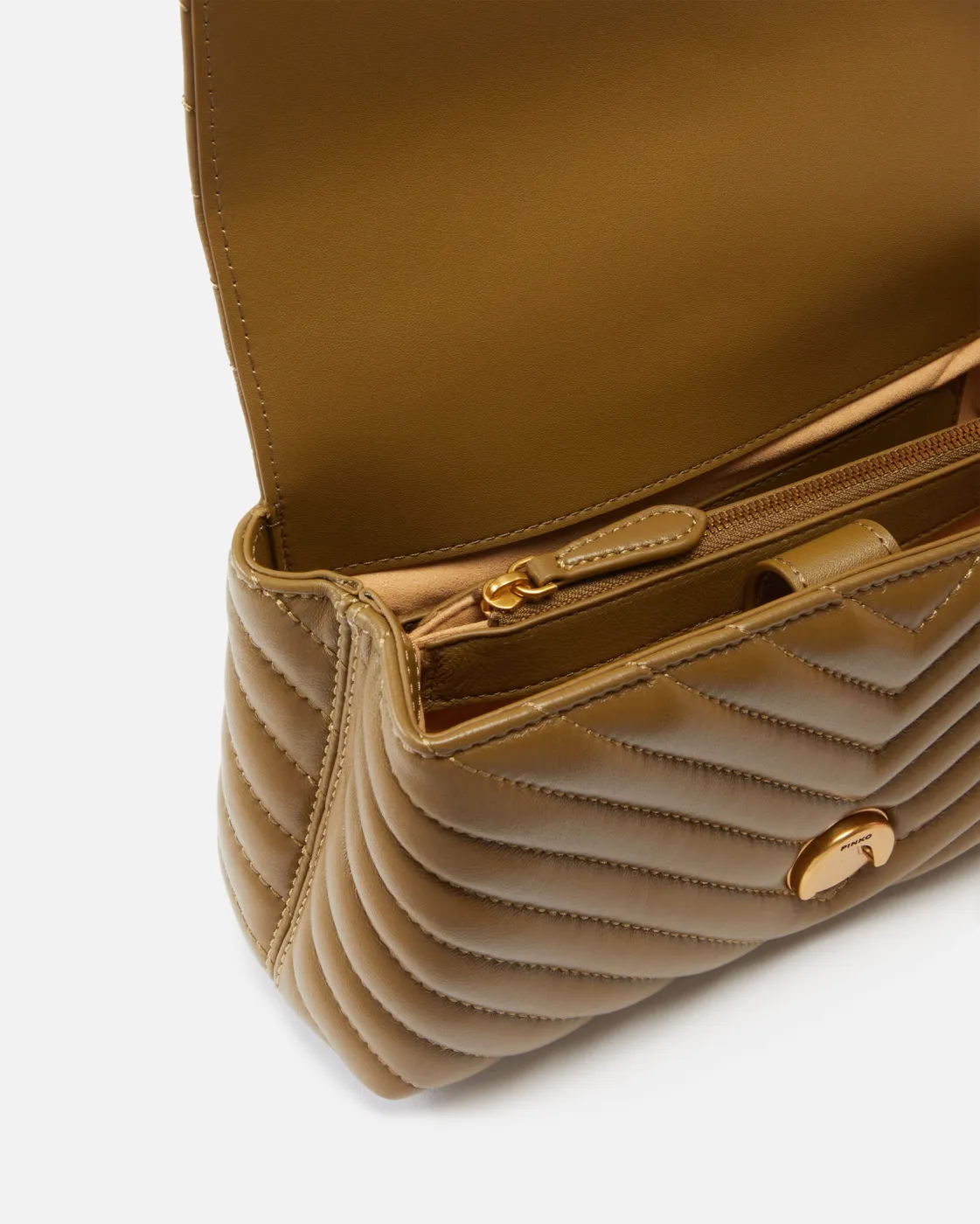 MINI LADY LOVE BAG PUFF CHEVRON — sand-antique gold — фото 2