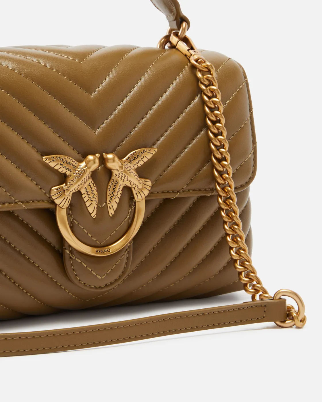 MINI LADY LOVE BAG PUFF CHEVRON — sand-antique gold — фото 3
