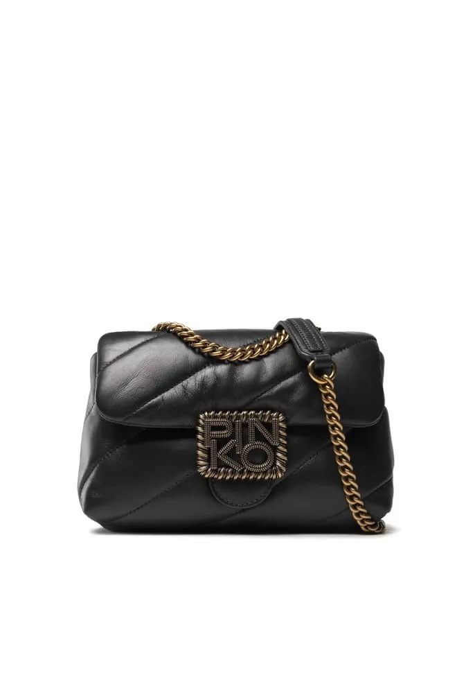 MINI LOGO BAG PUFF MAXI QUILT JEWEL BUCKLE — black