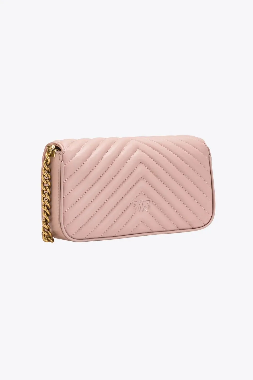 MINI LOVE BAG CLICK BAGUETTE CHEVRON — dusty pink-antique gold