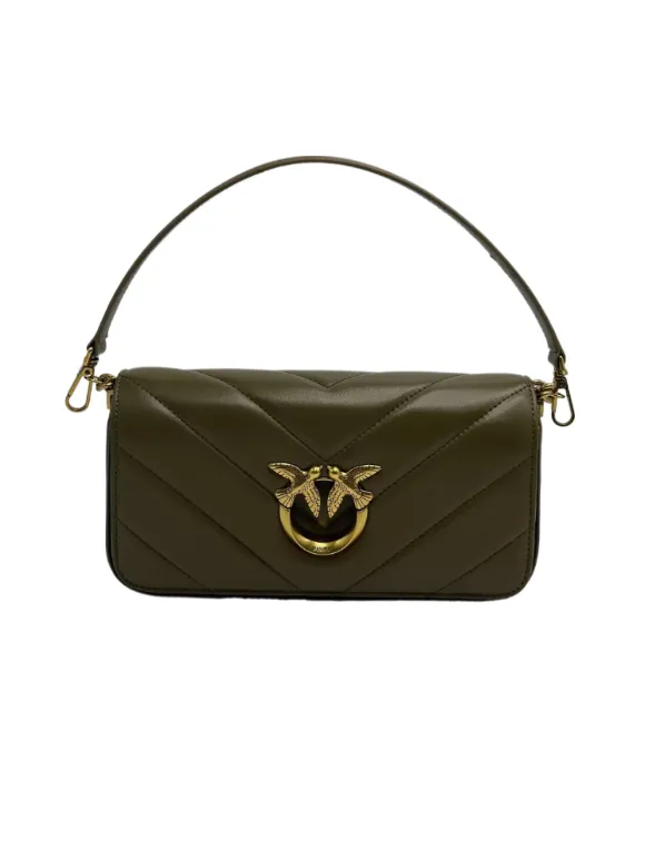 MINI LOVE BAG CLICK BAGUETTE CHEVRON — olive gold