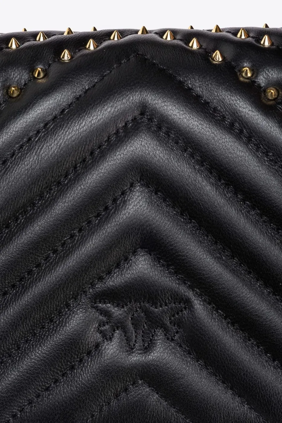 MINI LOVE BAG CLICK CHEVRON STUDS — black-antique gold — фото 3