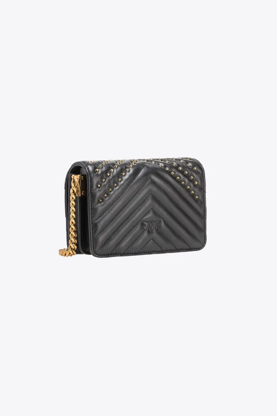 MINI LOVE BAG CLICK CHEVRON STUDS — black-antique gold — фото 5