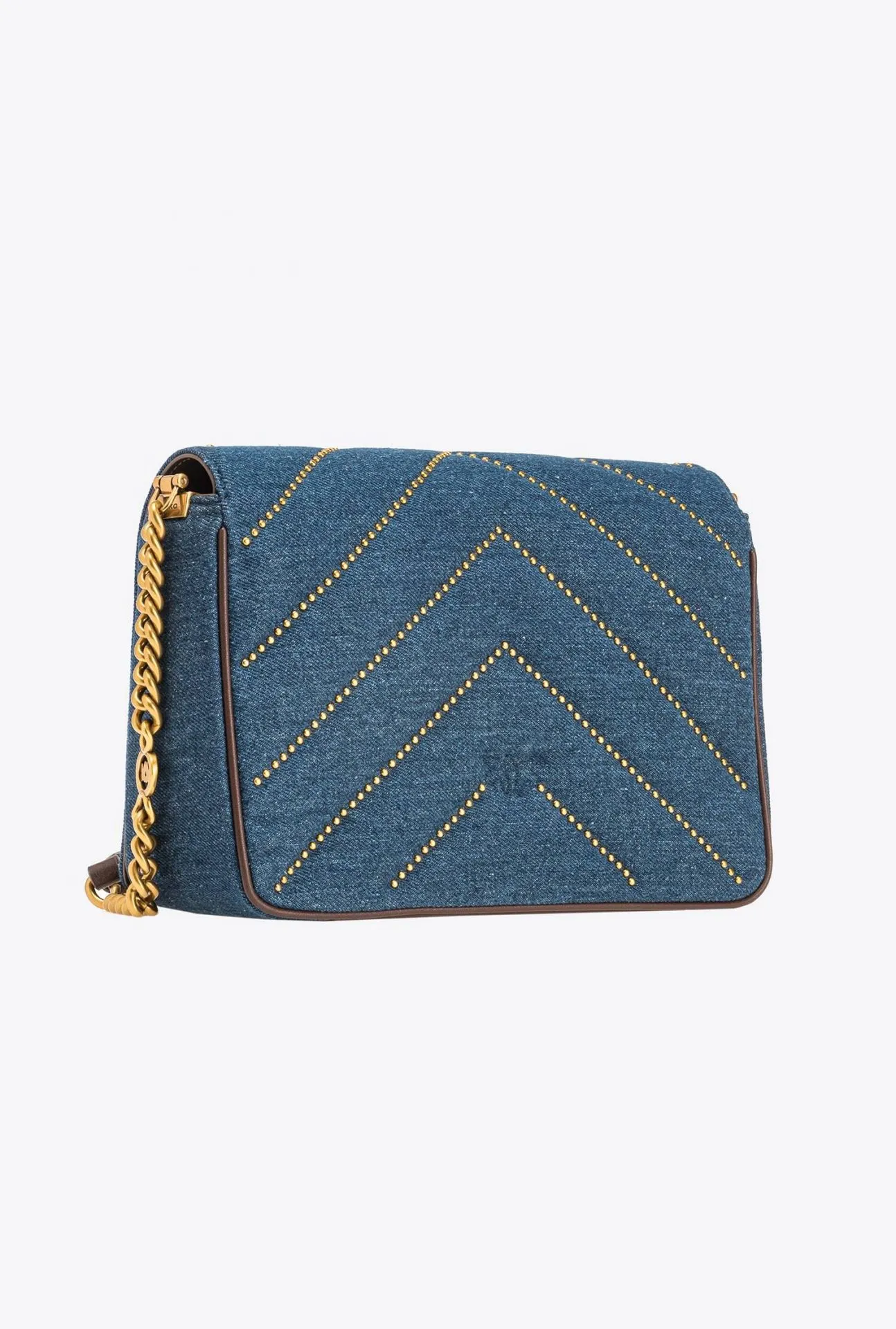 MINI LOVE BAG CLICK DENIM WITH STUDS — denim
