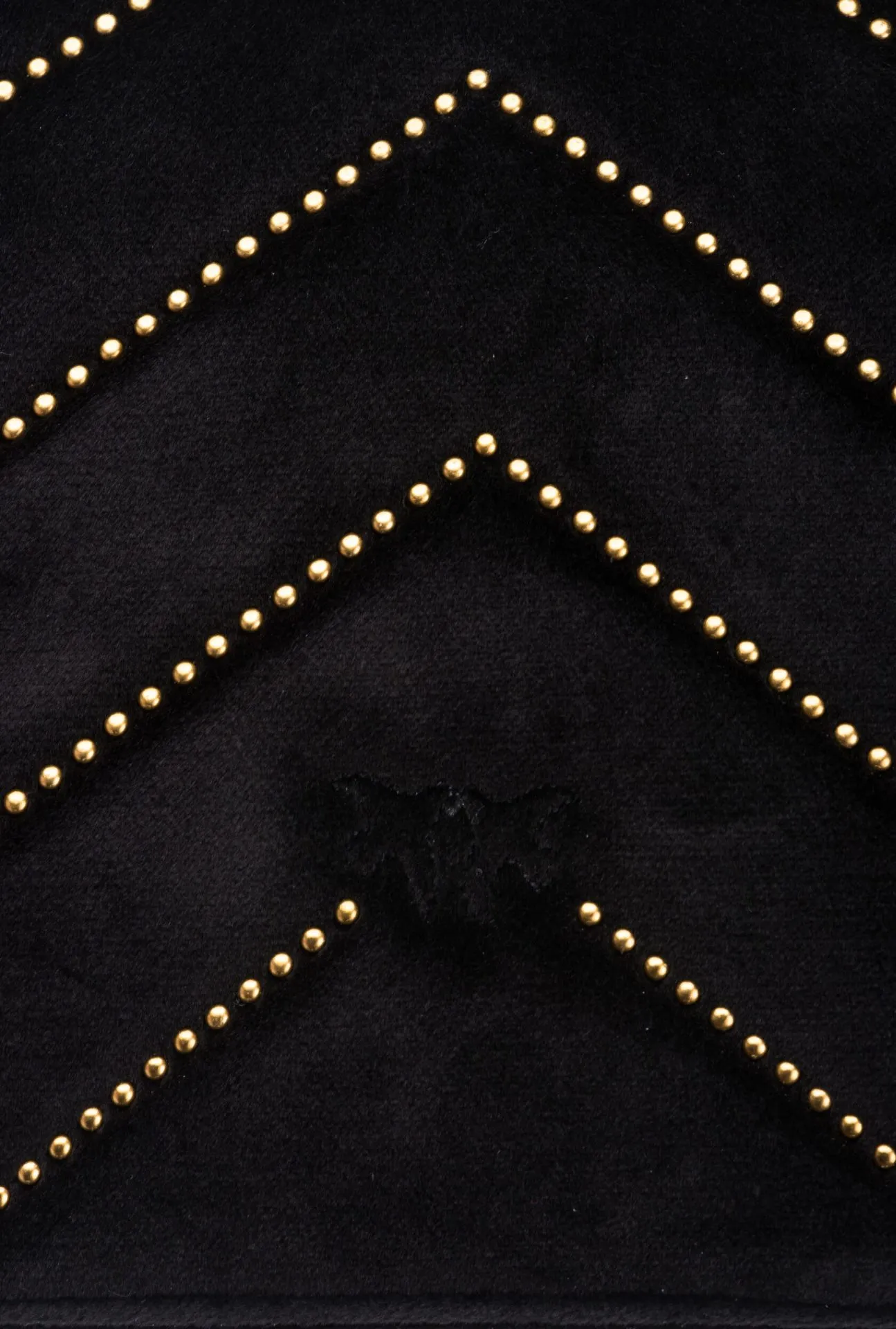 MINI LOVE BAG CLICK IN VELVET WITH STUDS — black — фото 4