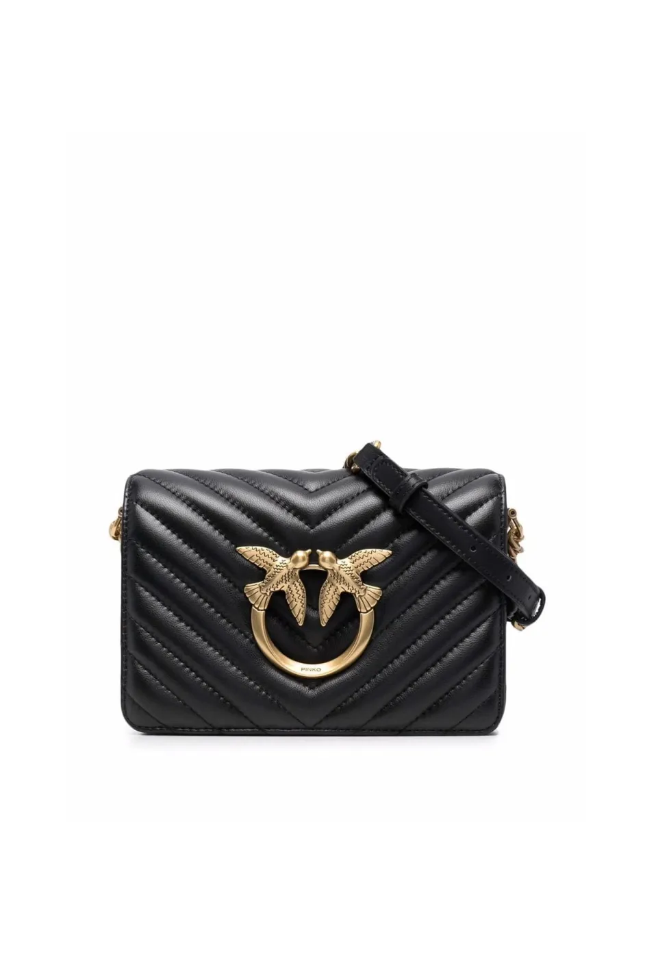 MINI LOVE BAG CLICK V QUILT — black