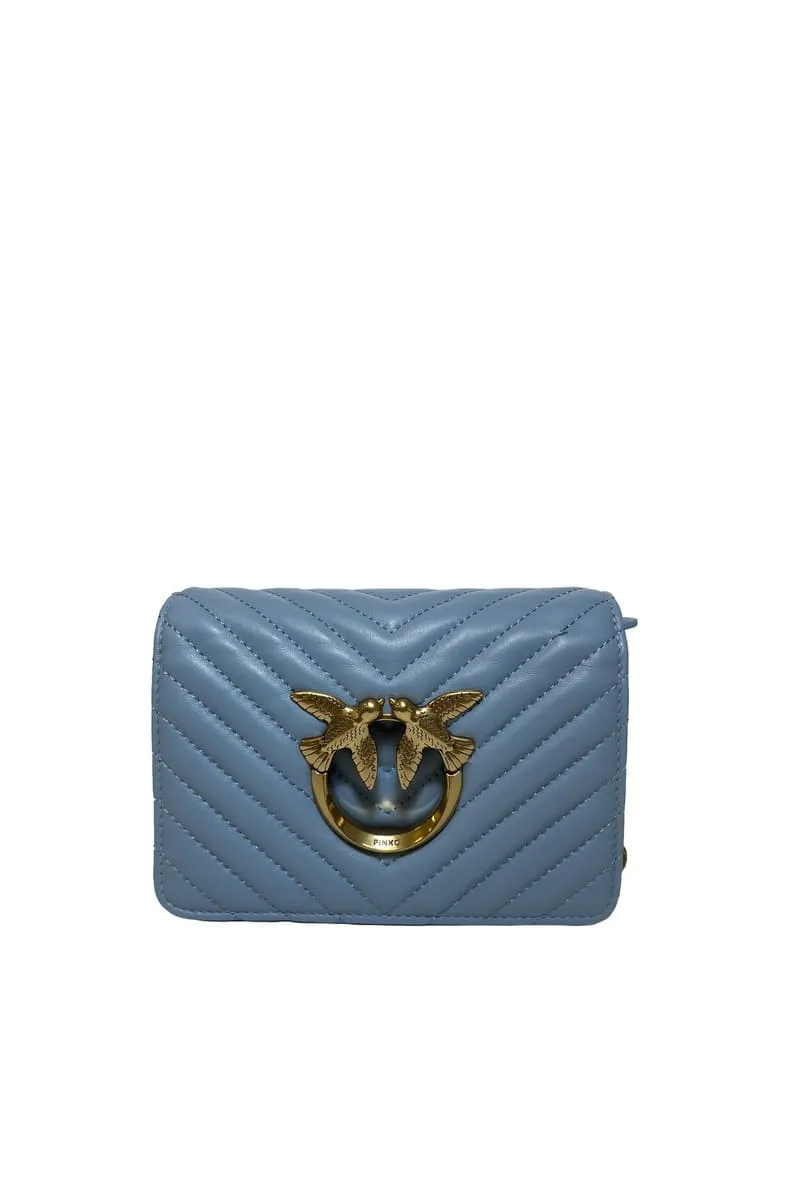 MINI LOVE BAG CLICK V QUILT — blue