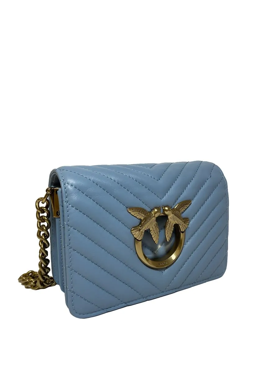 MINI LOVE BAG CLICK V QUILT — blue — фото 4