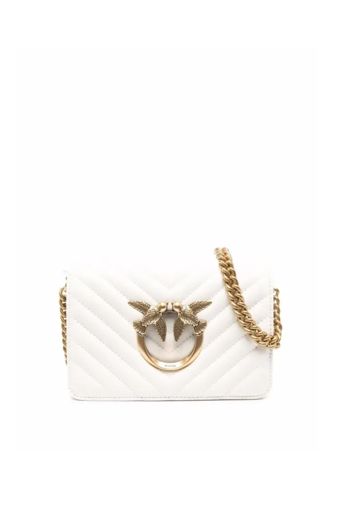 MINI LOVE BAG CLICK V QUILT — white