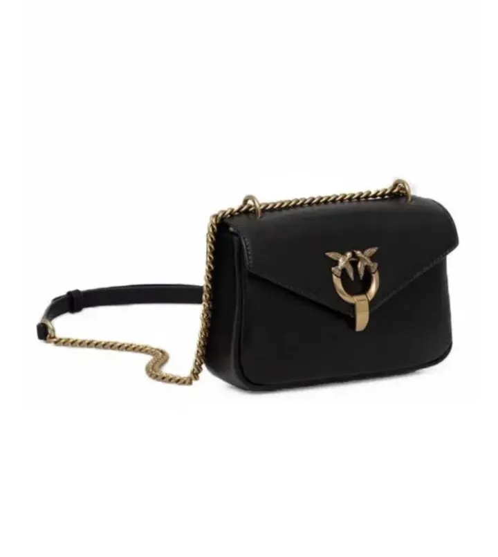 MINI LOVE BAG HALF CLICK — black gold