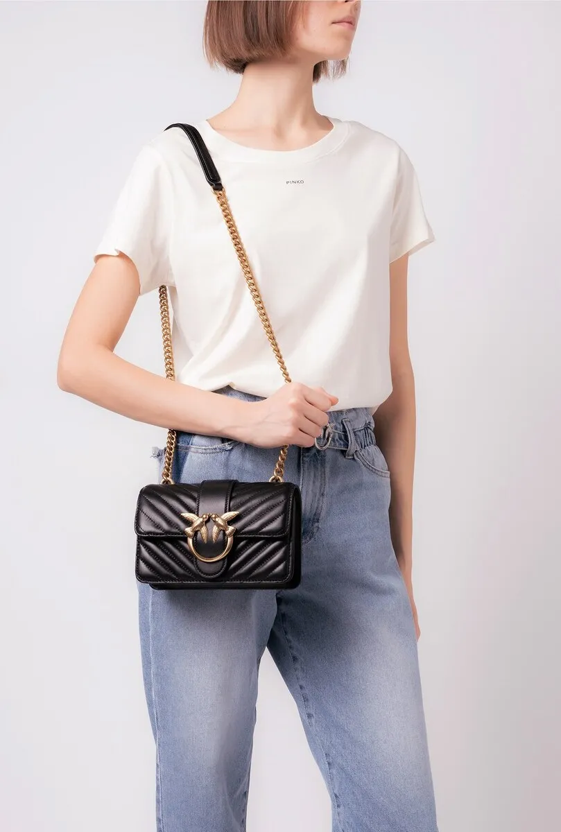 MINI LOVE BAG ICON V QUILT — black