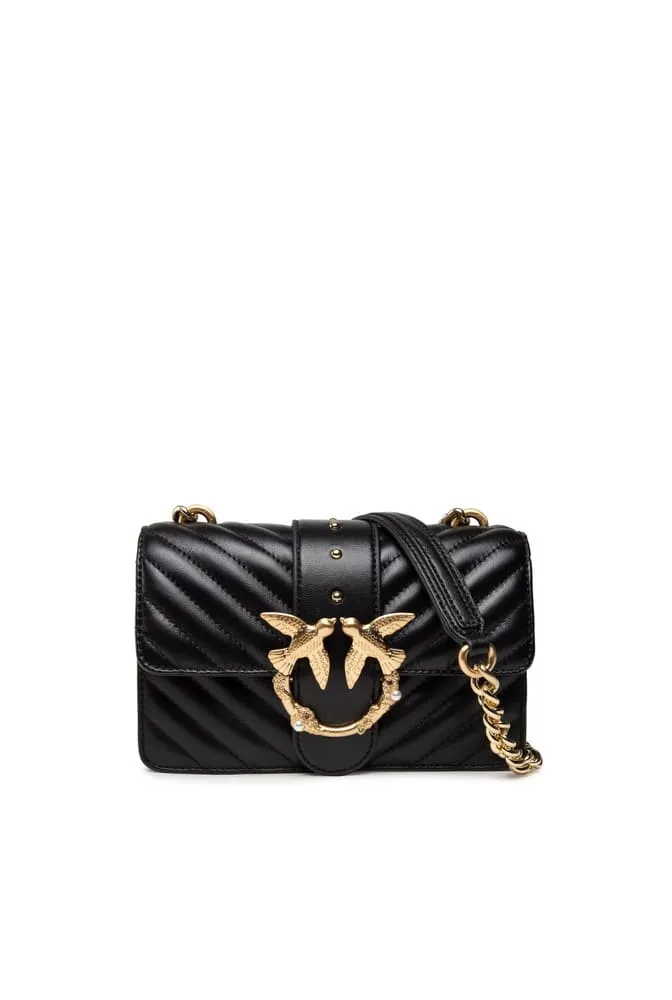 MINI LOVE BAG ICON V QUILT JEWEL — black