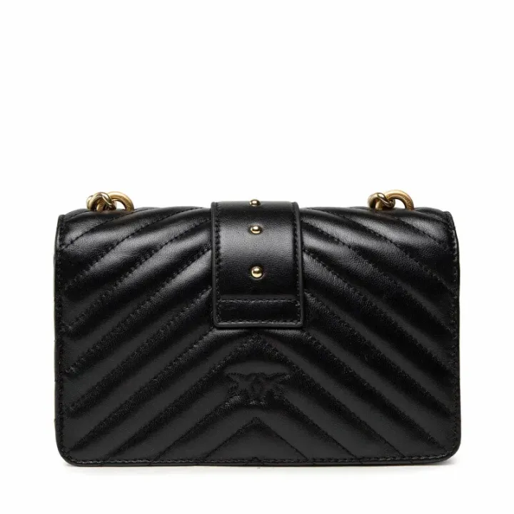 MINI LOVE BAG ICON V QUILT JEWEL — black
