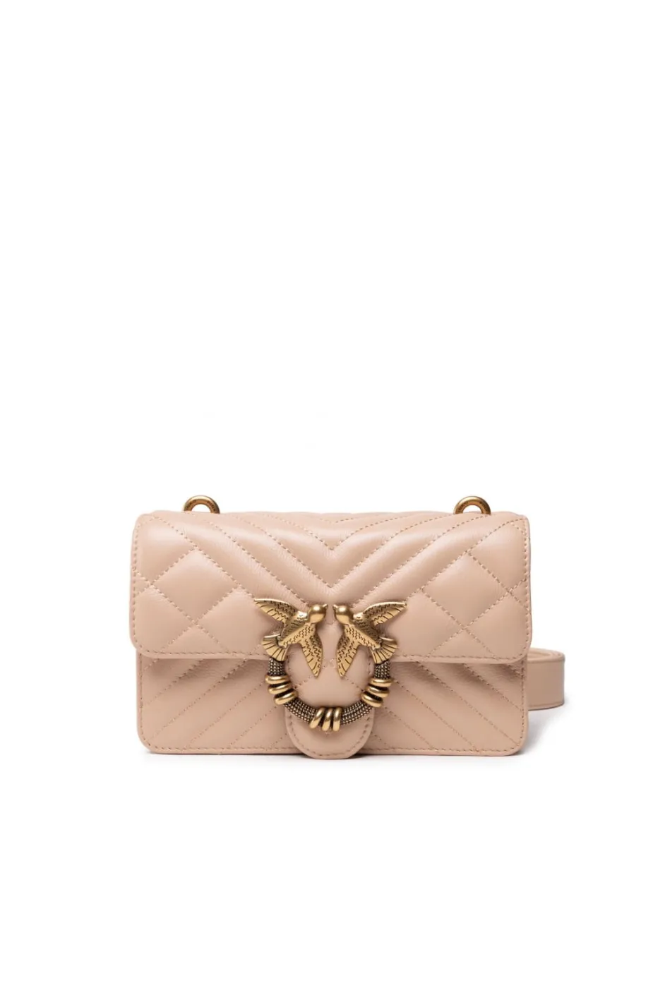 MINI LOVE BAG ICON V QUILT MIX — beige