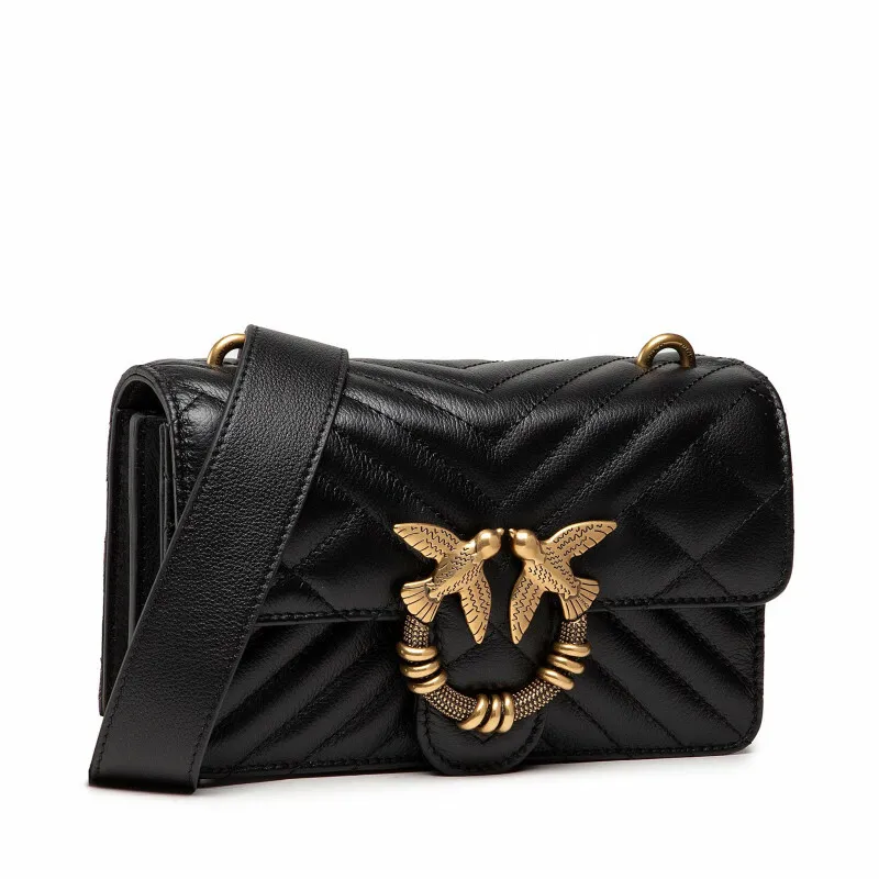 MINI LOVE BAG ICON V QUILT MIX — black — фото 3