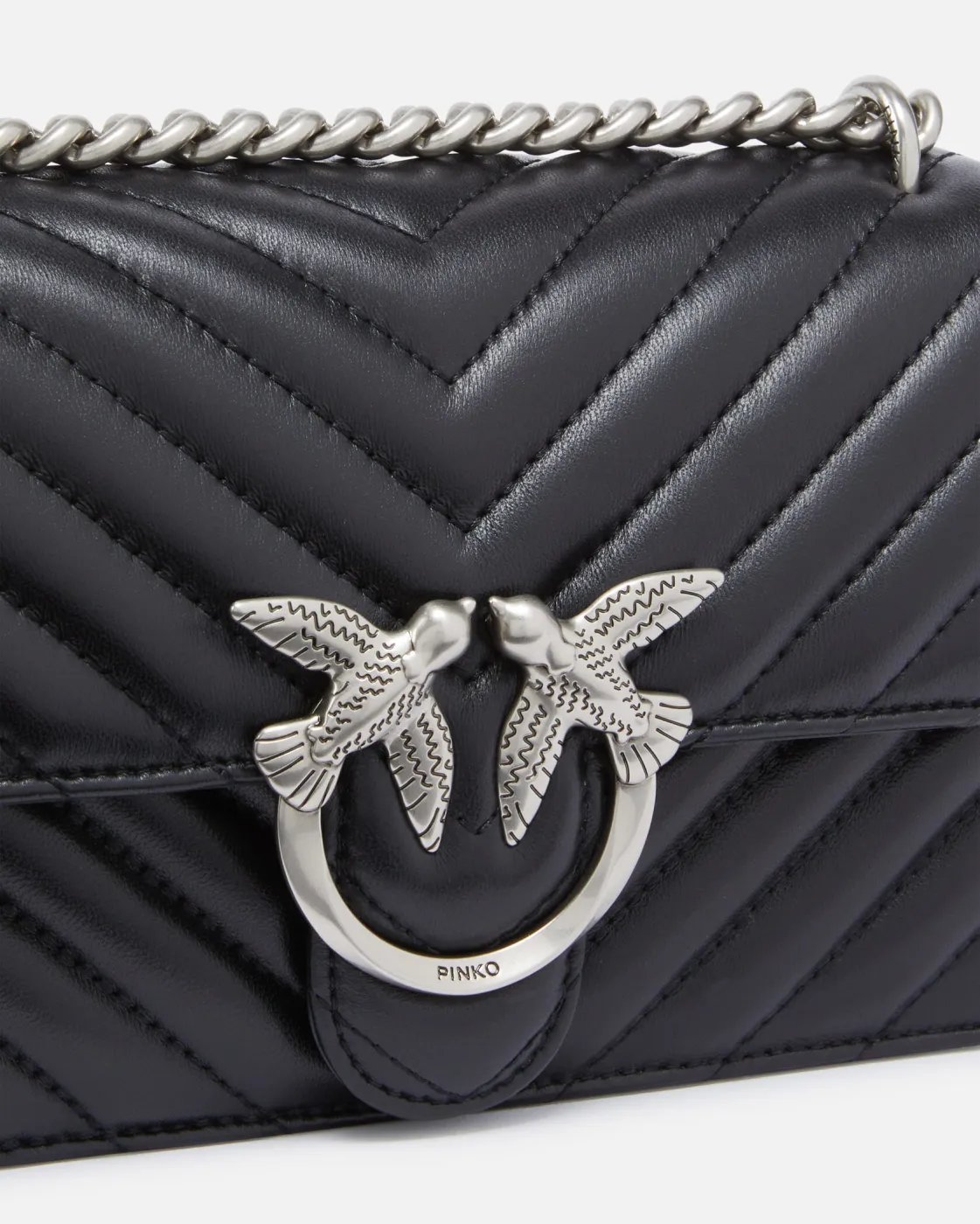 MINI LOVE BAG ONE CHEVRON — black/silver — фото 3