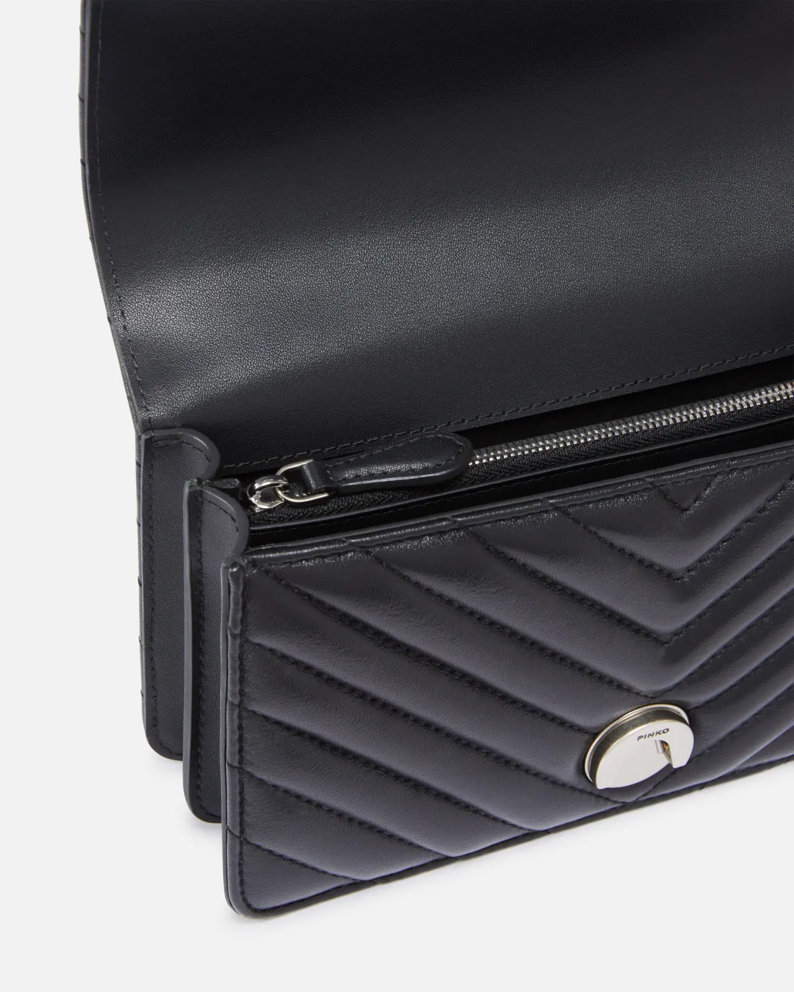 MINI LOVE BAG ONE CHEVRON — black/silver — фото 4