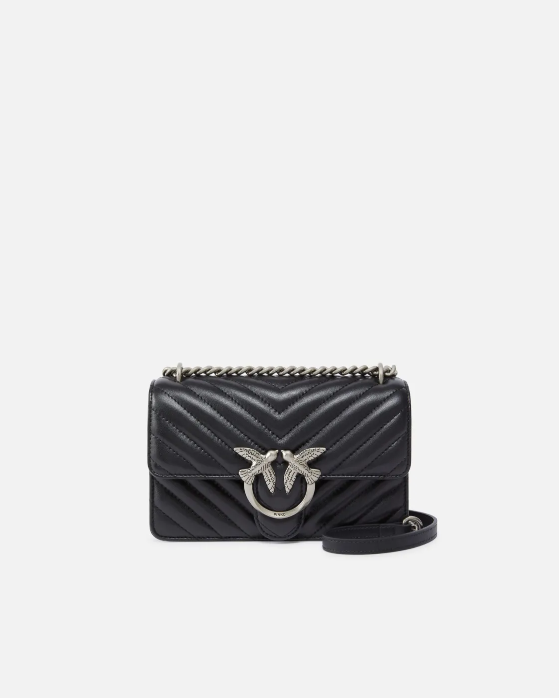 MINI LOVE BAG ONE CHEVRON — black/silver — фото 7