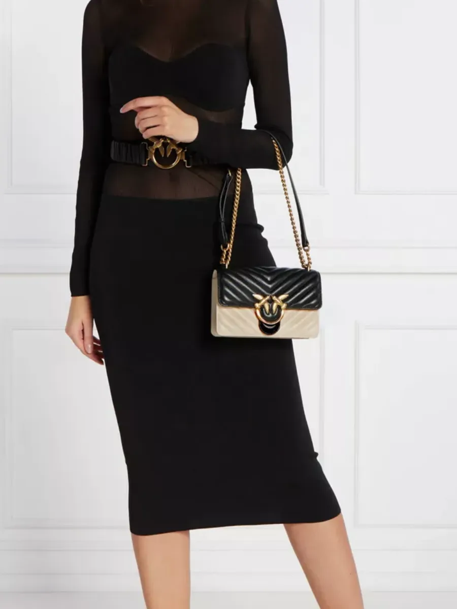 MINI LOVE BAG ONE CHEVRON — double colour black — фото 2