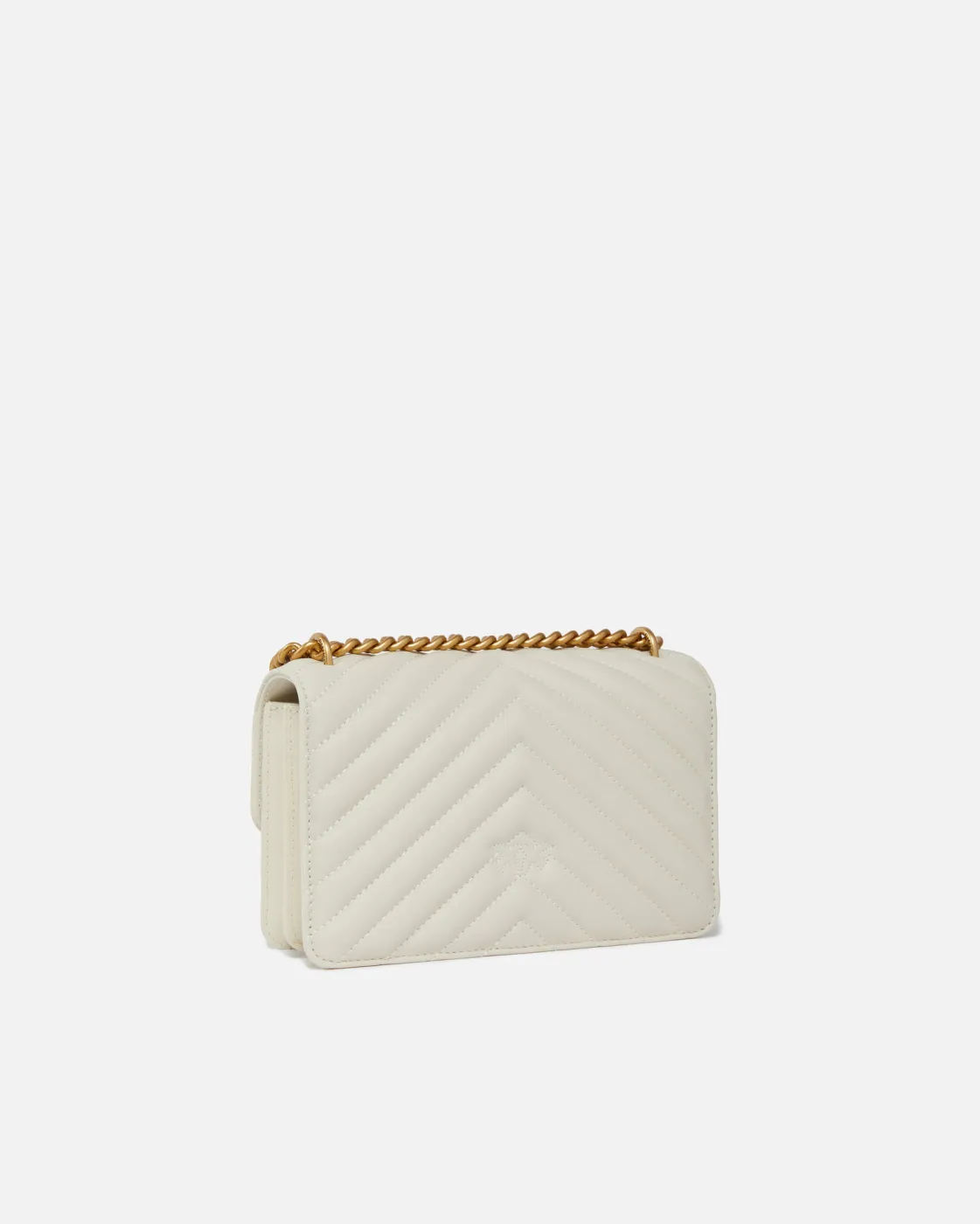 MINI LOVE BAG ONE CHEVRON — white/gold