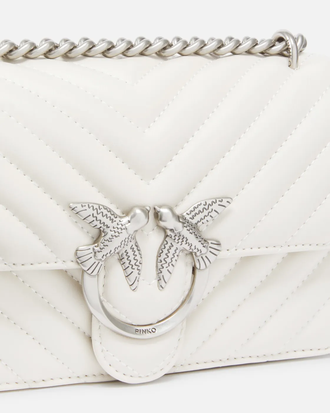 MINI LOVE BAG ONE CHEVRON — white/silver — фото 6