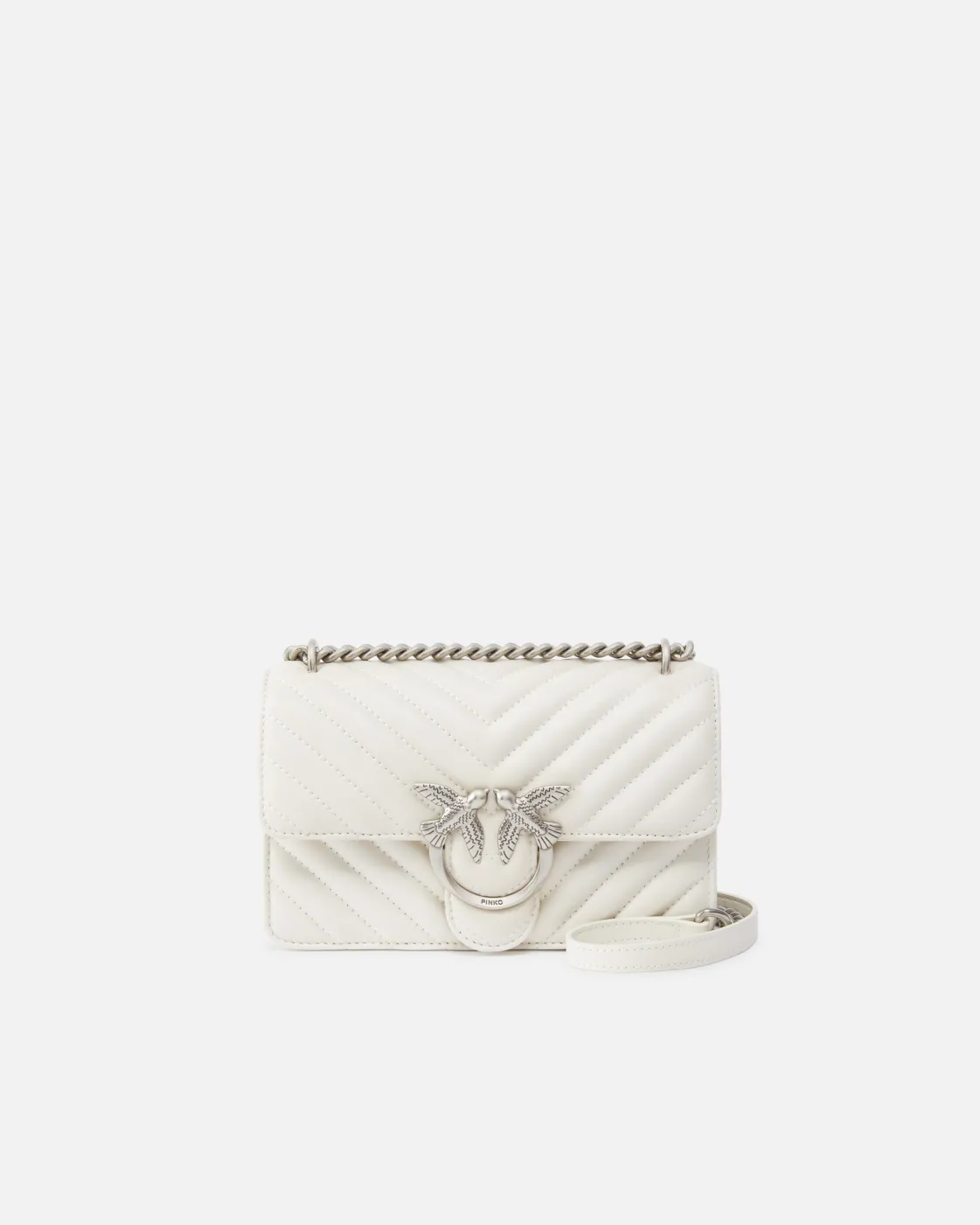 MINI LOVE BAG ONE CHEVRON — white/silver — фото 7
