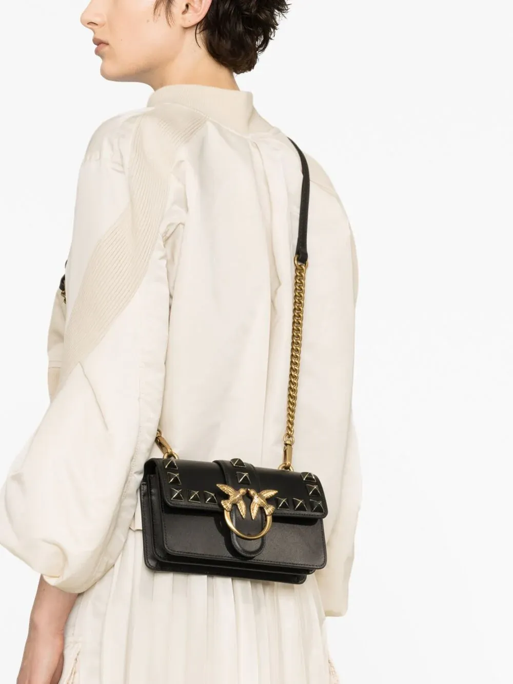 MINI LOVE BAG ONE PAINTED STUDS — black
