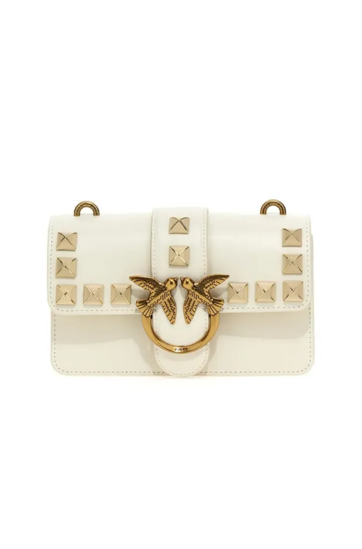 MINI LOVE BAG ONE PAINTED STUDS — white