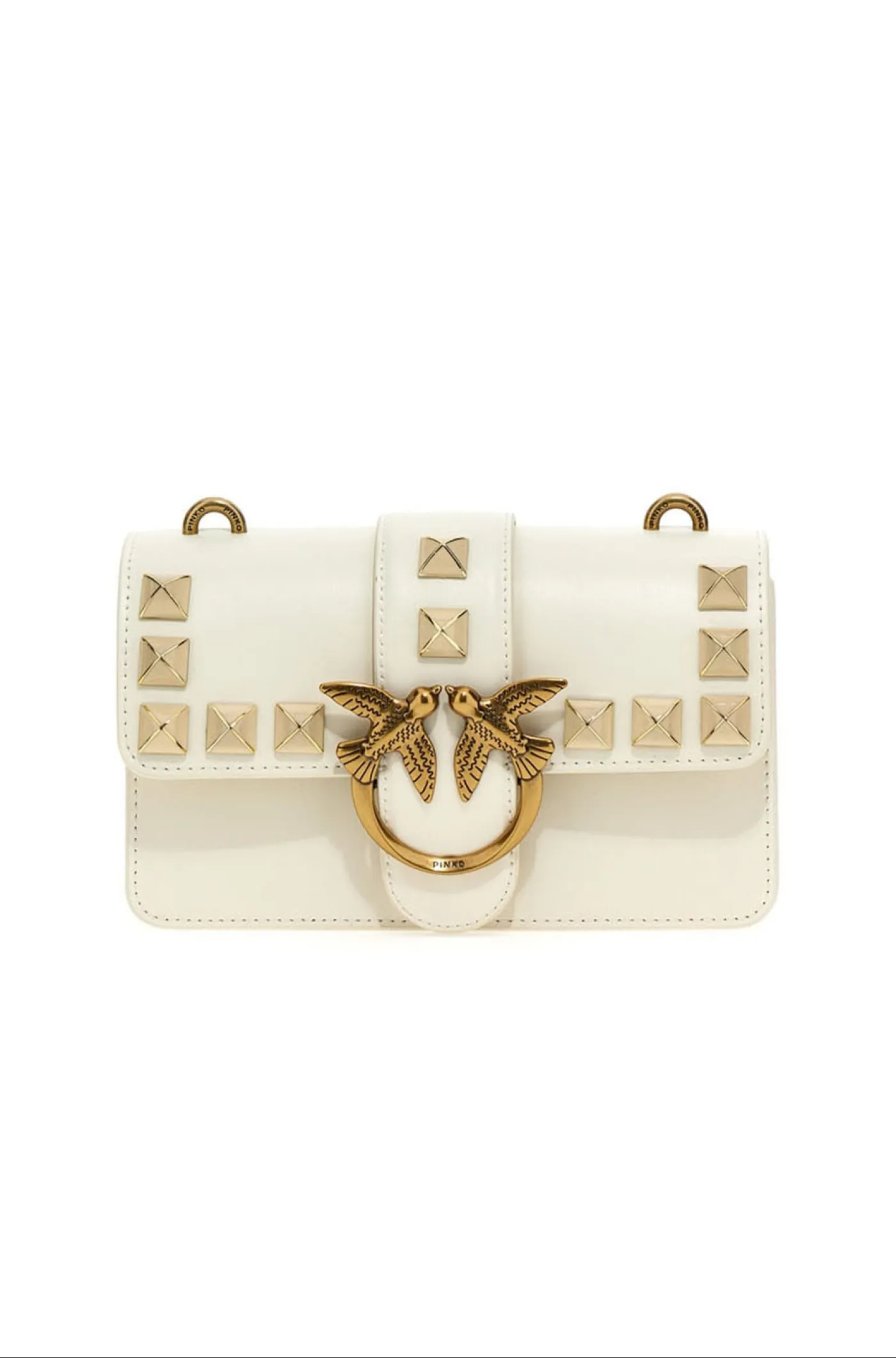MINI LOVE BAG ONE PAINTED STUDS — white
