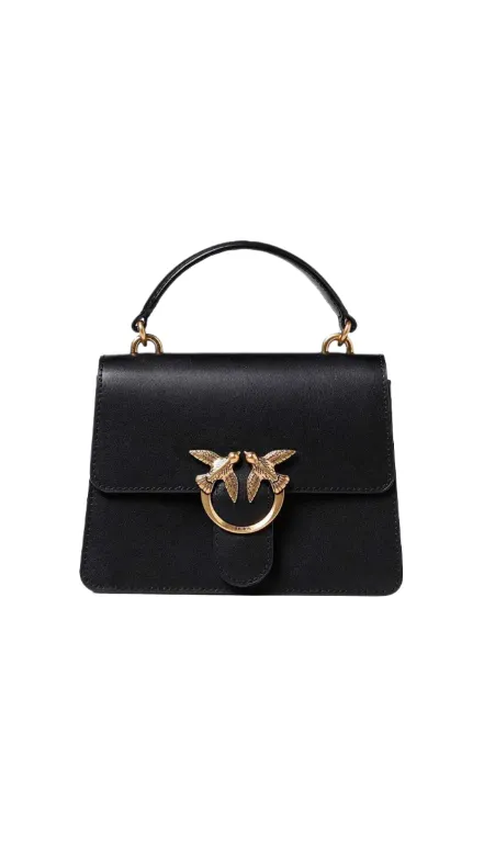 MINI LOVE BAG ONE TOP HANDLE LIGHT SIMPLY — black-antique gold