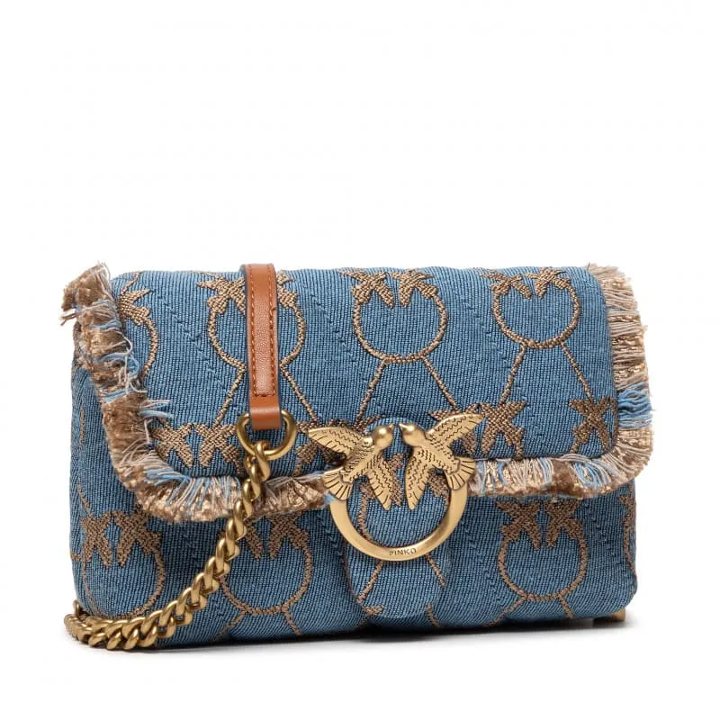 MINI LOVE BAG PUFF DENIM LOGO — light blue — фото 4
