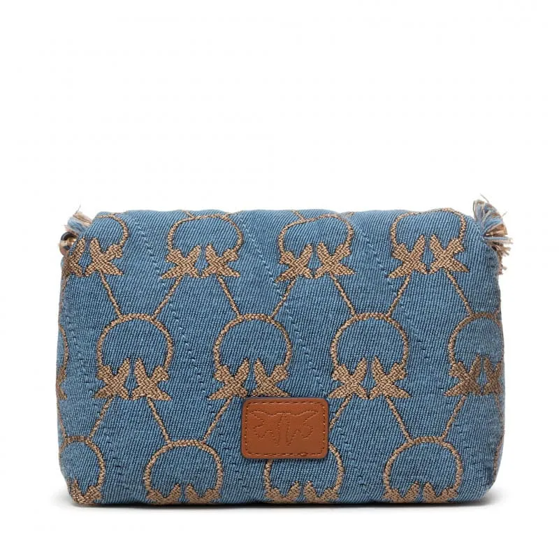 MINI LOVE BAG PUFF DENIM LOGO — light blue — фото 5