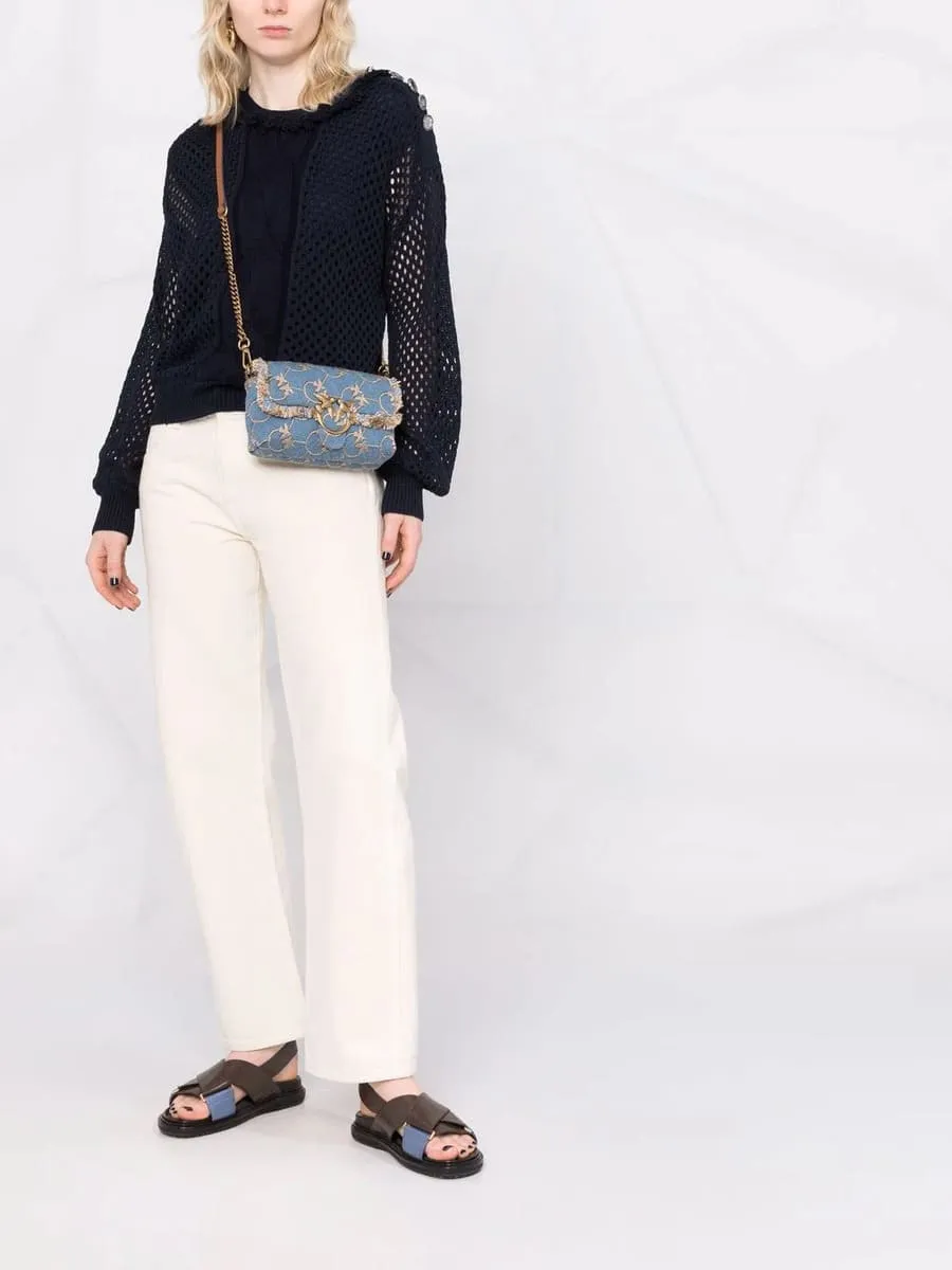 MINI LOVE BAG PUFF DENIM LOGO — light blue — фото 3