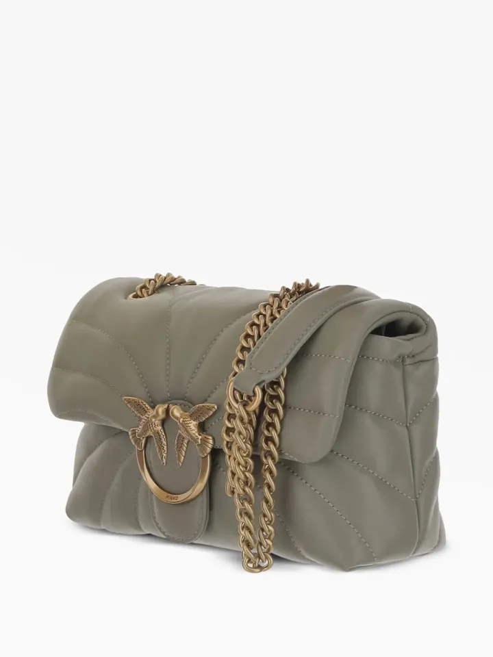 MINI LOVE BAG PUFF LARGE BUTTERFLY QUILT — taupe