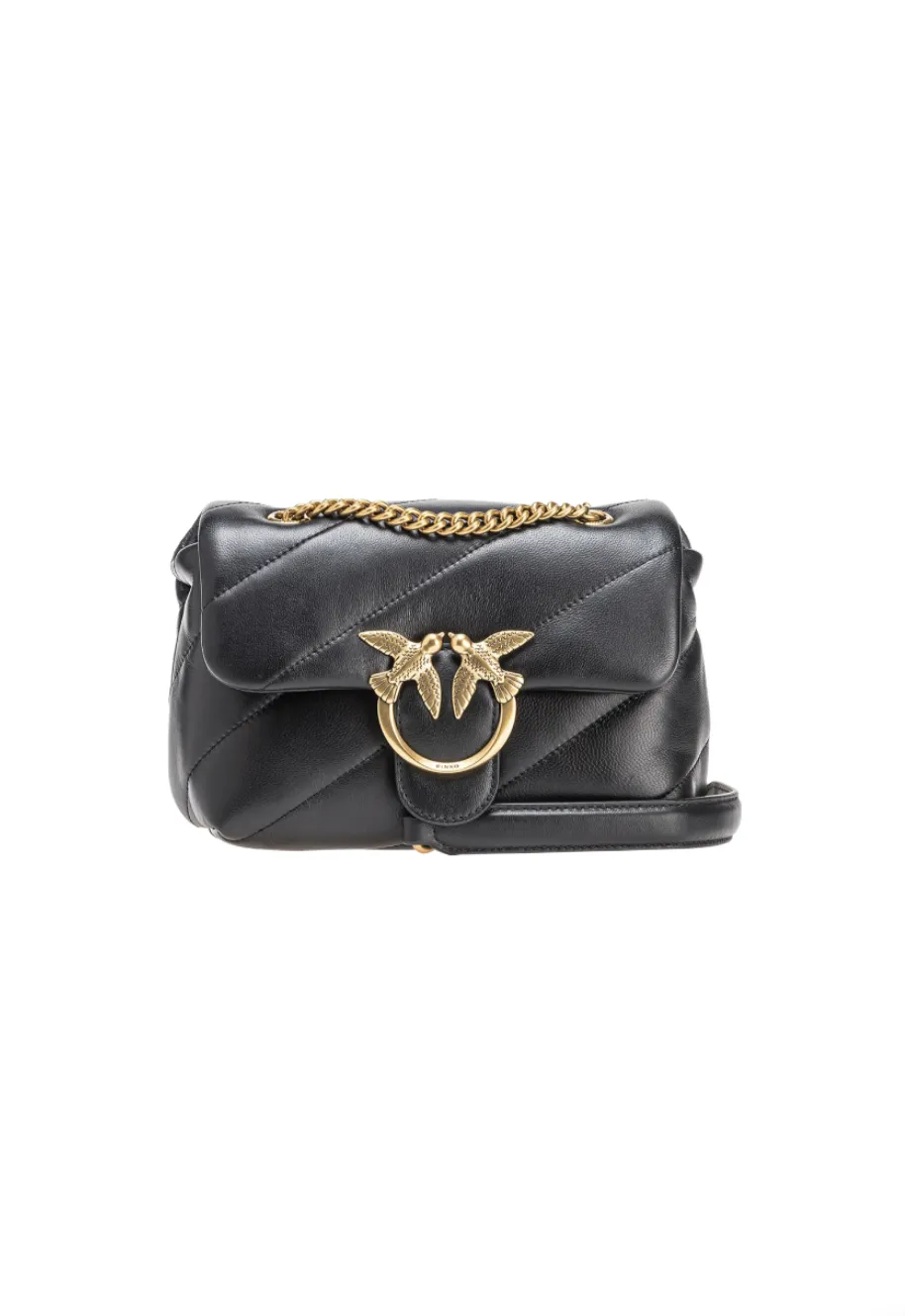 MINI LOVE BAG PUFF MAXI QUILT — black/gold