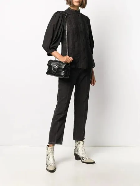MINI LOVE BAG PUFF MAXI QUILT — black/silver