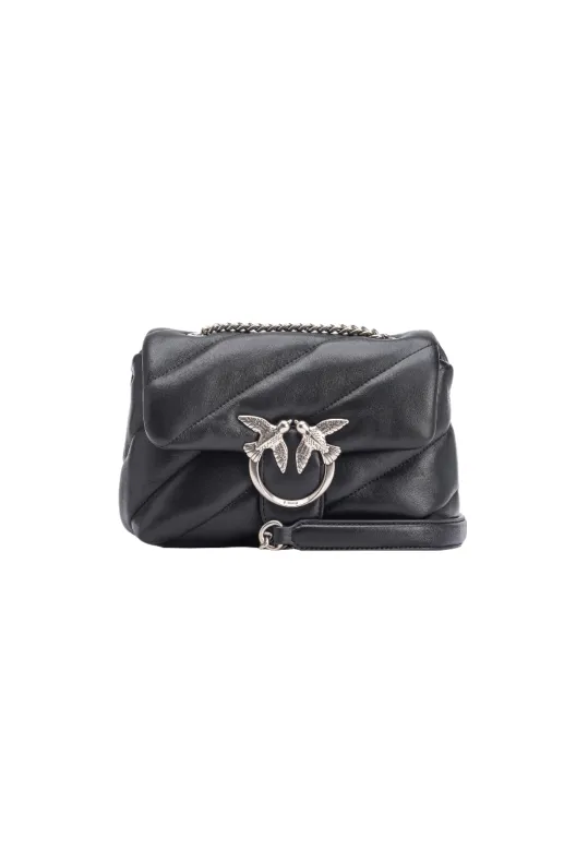 MINI LOVE BAG PUFF MAXI QUILT — black/silver — фото 1
