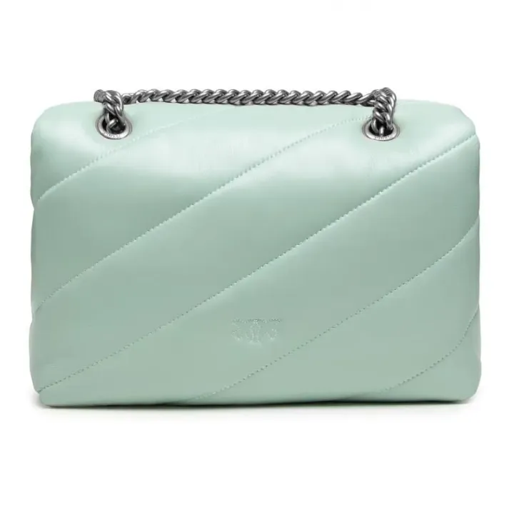 MINI LOVE BAG PUFF MAXI QUILT — mint green silver